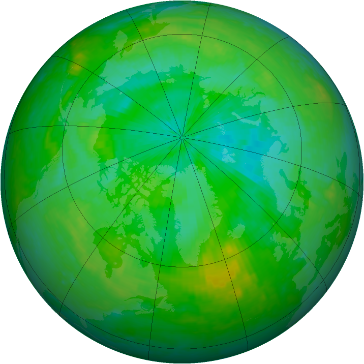 Arctic ozone map for 01 August 2004